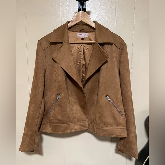 Philosophy Brown Faux Suede Jacket - Picture 1 of 2